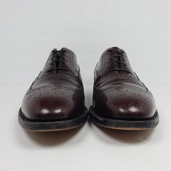 Johnson Murphy Mens Size 11 Optima Burgundy Leather Formal Dress Wingtip Shoes main image 5